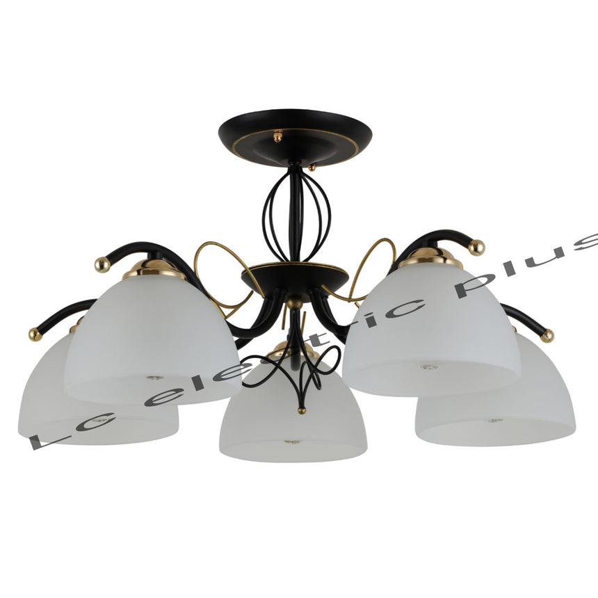 Lustra Eloro 5XE27,negru,auriu+alb