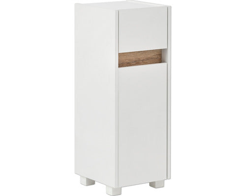 Dulap Baie Midi Asezat Cosmo U300, 1 Usa 1 Sertar, PAL, 84,8x30,2 cm, Alb Perlat