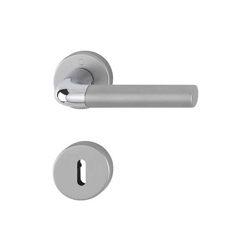 Maner usa interior, Hoppe Bremen, cu rozeta pentru cheie, material aluminiu, crom lucios/satinat