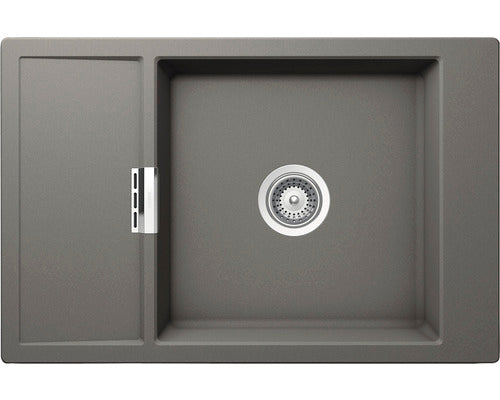 Chiuveta Bucatarie Cu O Cuva Schock Mono D-100xs 78x51 Cm, Cu Picurator, Reversibila, Cristadur Silverstone
