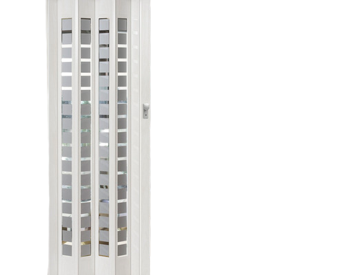 Usa Plianta PVC 205x86 cm Alba cu Insertii de Sticla