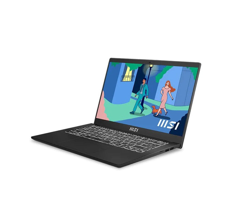 Laptop MSI Modern 14 C12M-025XRO, Intel Core i7-1255U pana la 4.7GHz, 14" Full HD, 16GB, SSD 512GB, Intel Iris Xe Graphics, Free Dos, Negru