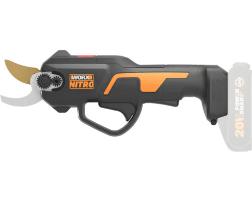 Foarfeca electrica pe acumulator pentru gradina WORX WG330E.9, 20 V, grosime maxima taiere 25 mm, motor fara perii, fara acumulator si incarcator in setul de livrare