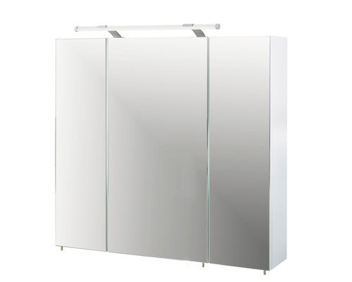 Dulap Baie cu Oglinda Dorina, 3 Usi, PAL, 80x75 cm, Alb