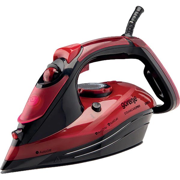 Fier de Calcat GORENJE SIH2800BF, 2800W, 100g/min, 350ml, talpa ceramica, Rosu-Negru