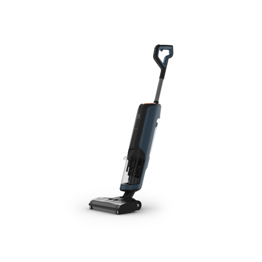 Aspirator vertical ELECTROLUX Seria 800 Wet&Dry EW81U3DB, 21,6V, 4000 mAh, motor BLDC 60.000 rpm, functii de spalare suprafete dure, aspirare, autocuratare, 88,9%, podele uscate dupa 1 minut, autonomie max 35 min, albastru