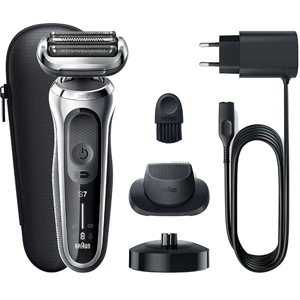 Set Aparat de ras BRAUN Series 7 70-S4200, Acumulator, Autonomie 50 min, Argintiu