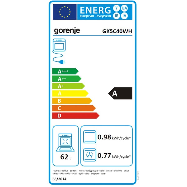 Aragaz GORENJE GK5C40WH, 4 arzatoare, Gaz, Electric, L 50 cm, Alb