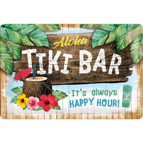 Placa decor metalica 20x30 cm "Tiki Bar"