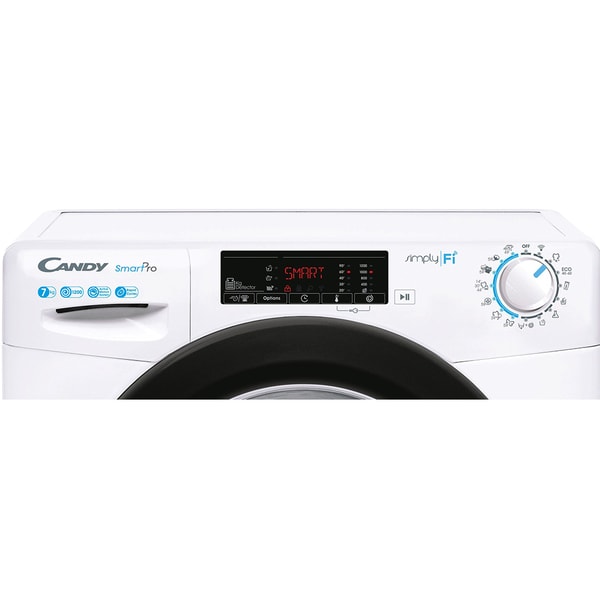 Masina de Spalat Rufe Frontala Slim CANDY Smart Pro CO4 1275TWBE/1-S, Wi-Fi, 7 kg, 1200rpm, Clasa C, Alb