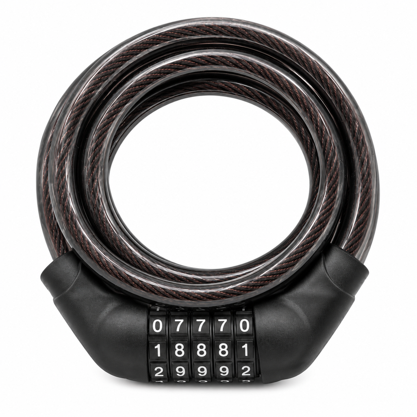 Antifurt Bicicletă cu Cifru 120 cm x 12 mm, Cablu de Siguranță cu Combinație, pentru Bicicletă și Trotinetă