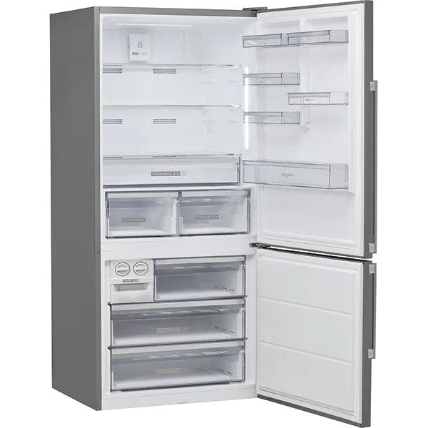 Combina frigorifica Whirlpool W84BE72X, 558 l, Dual No Frost, Clasa E, H 186 cm, Inox