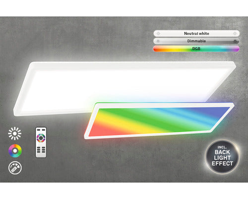 Plafoniera Cu Led Integrat Slim 22w 3000 Lumeni, Lumina Rgbw, Cu Telecomanda, Alba