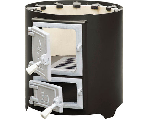 Ansamblu boiler pe lemne 120l cu focar economic