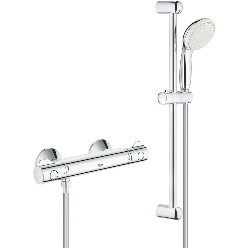 Baterie dus Grohe Grohtherm 800 34565001, 1/2'', termostat, aparent, coloana dus, crom