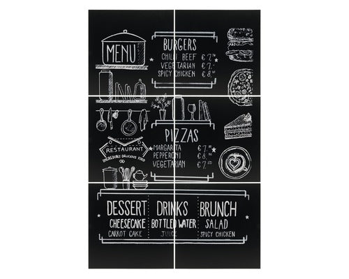 Tabla De Scris Cu Banda Dublu Adeziva Securit® Silhouette, Set 6 Bucati, 40x40 Cm