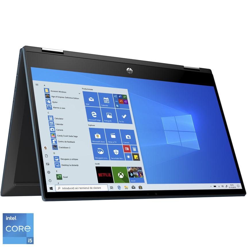 Laptop 2 in 1 HP Pavilion x360 14-dw1025na cu procesor Intel® Core™ i5-1135G7 pana la 4.20 GHz, 14", Full HD, 16GB, 512GB SSD, Intel® Iris® Xᵉ Graphics, Windows 10 Home, Forest teal