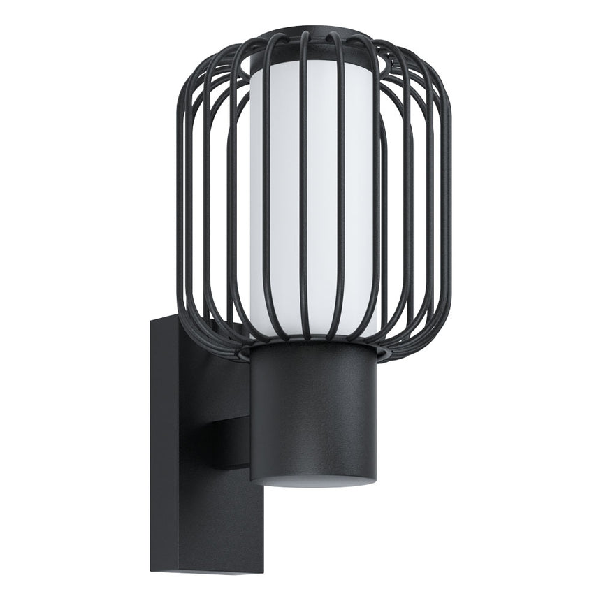 Aplica exterior, RAVELLO, EGLO, E27, 1x28W, otel zincat, negru, plastic, alb, 16.5 x 27.5 x 22.5 cm, IP44