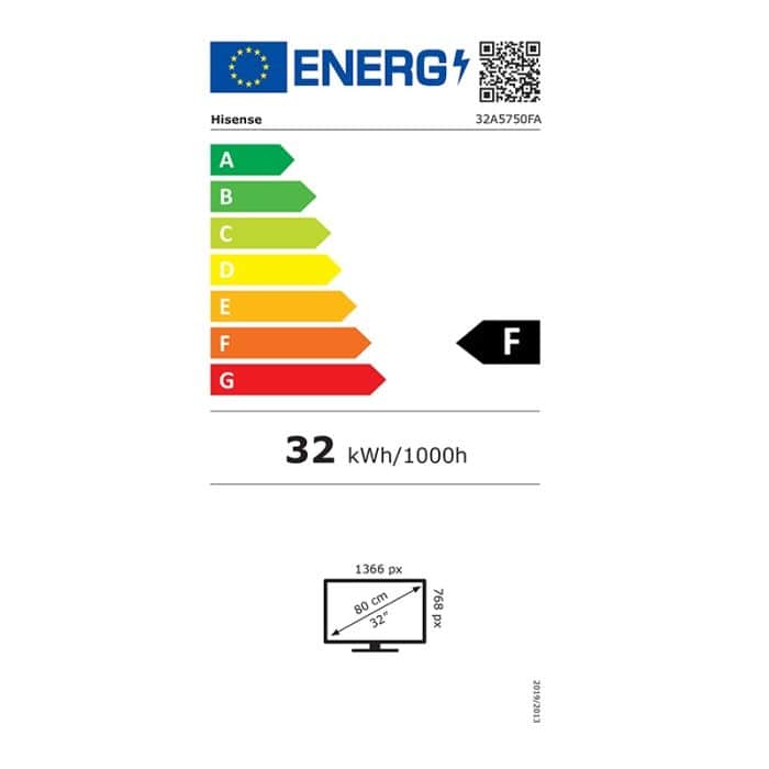Televizior DLED Smart HISENSE 32A5750FA, HD, 80cm, Clasa F, Negru
