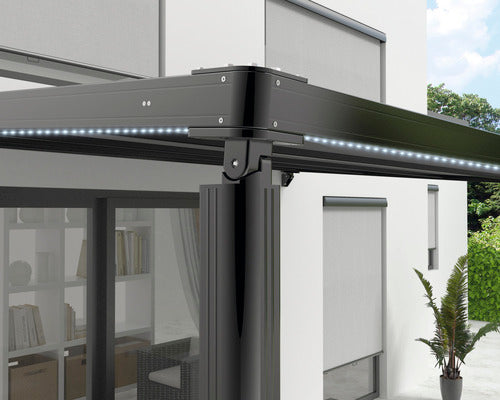 Copertina Motorizata cu Telecomanda, Banda LED, 3.94x3.94 m, Antracit