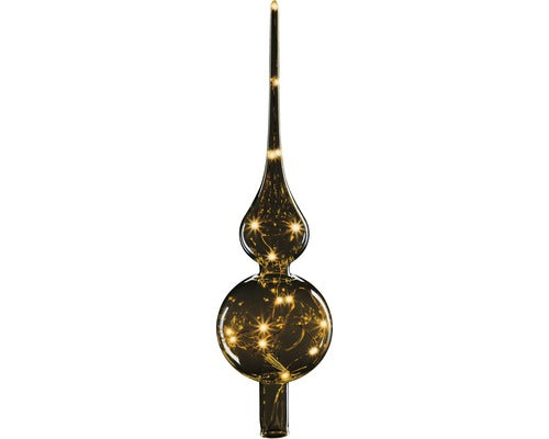 Varf Brad Tree Topper, Sticla, Auriu, Cu Timer Si Baterie