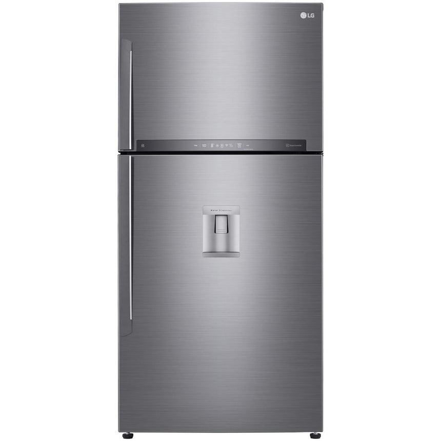 Frigider cu doua usi LG GTF916PZPED, 592 l, No Frost, Clasa E, Compresor Inverter, WiFi, DoorCooling+, Mirror Touch Display, Dozator apa, H 184 cm, Argintiu