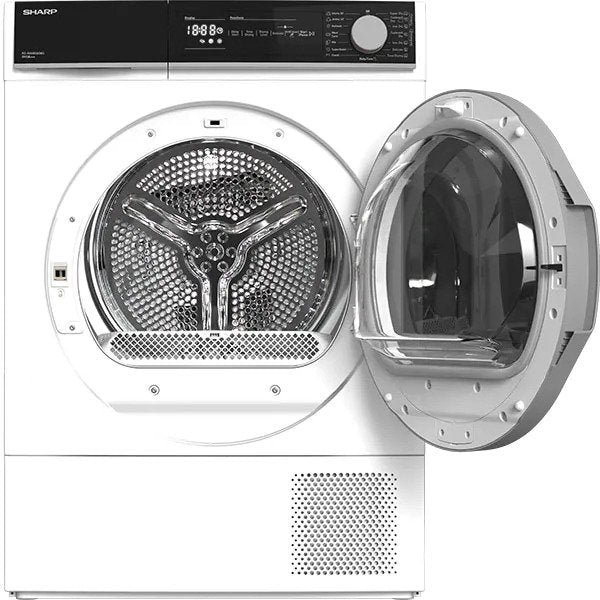 Uscator de rufe SHARP KD-NHH8S8GW3-EE, Motor Inverter, 8 kg, 15 programe, Clasa A+++, Alb