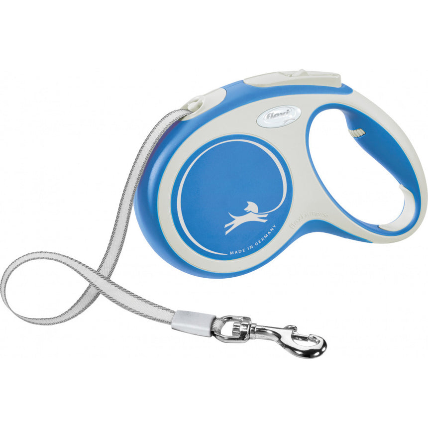 Lesa Flexi New Comfort Retractabila Banda M 5 m/25 kg Albastru 213502