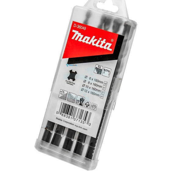 Set 5 burgie Makita D-36049, SDS-PLUS sistem prindere, 6-12 diametru burghie