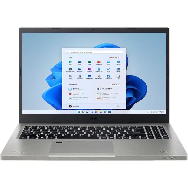 Laptop ACER Aspire Vero AV15-51-73S0, Intel Core i7-1195G7 pana la 5.0 GHz, 15.6" Full HD, 8GB, SSD 512GB, Intel Iris Xe, Windows 11 Home, Argintiu