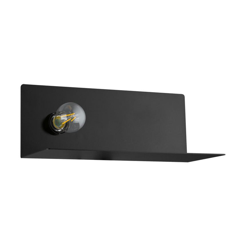 Aplica CIGLIE, EGLO, E27, 1x60W, otel, negru, 35 x 14 x 18.5 cm, port usb