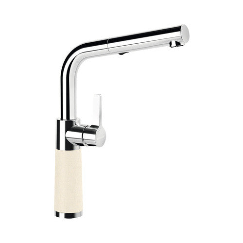 Baterie bucatarie cu dus extractibil SC-540, 2 tipuri de jet, cartus ceramic, Cristalite Moonstone, bej