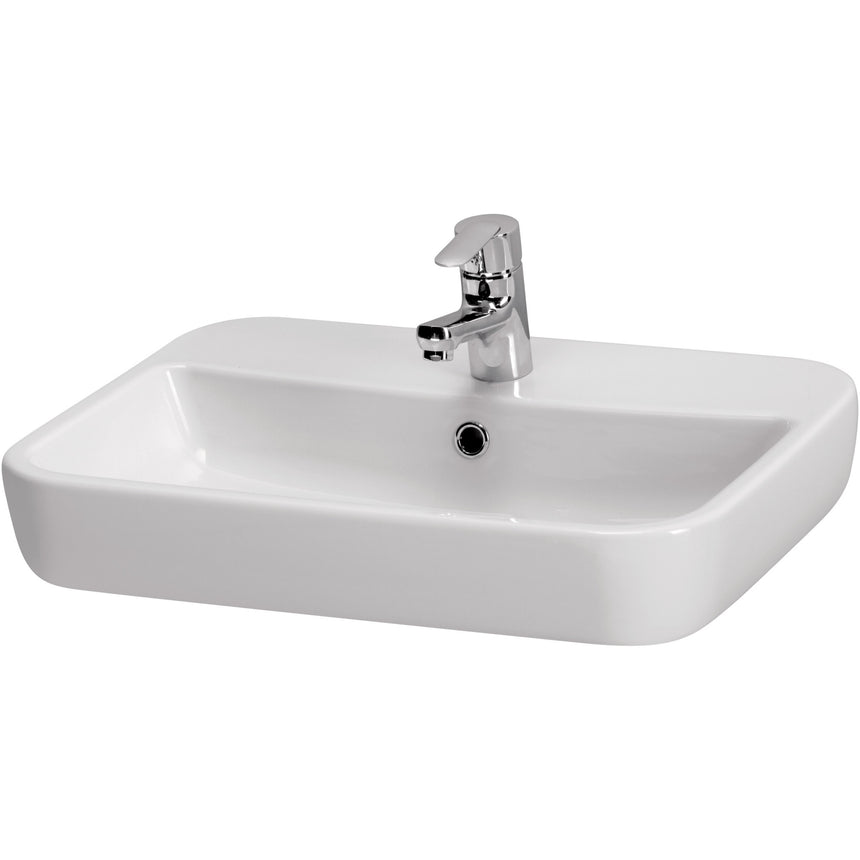 Lavoar (chiuveta baie) Cersanit K11-0095, 42 x 10.5 x 59.5 cm, compatibil cu blat Caspia 60