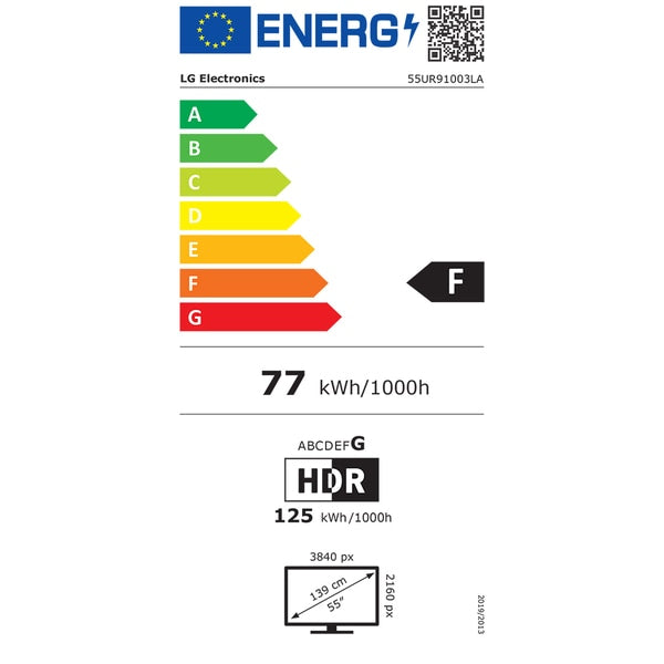 Televizor LED Smart LG 55UR91003LA, Ultra HD 4K, HDR, 139cm, Clasa F, Gri
