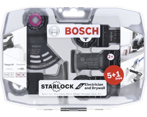 Set Accesorii Bosch Zubehör Starlock Pentru Masini Multifunctionale, 6 Piese, Pentru Lemn Si Metal
