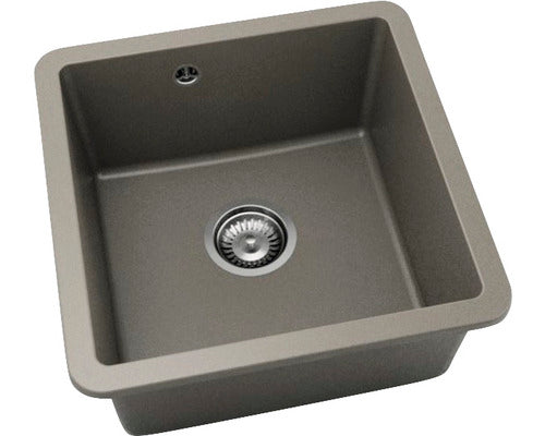 Chiuveta Bucatarie Cu O Cuva Fat Avangard 222 46x46 Cm Fara Picurator, Montare Sub Blat, Fatgranit Desert Rose