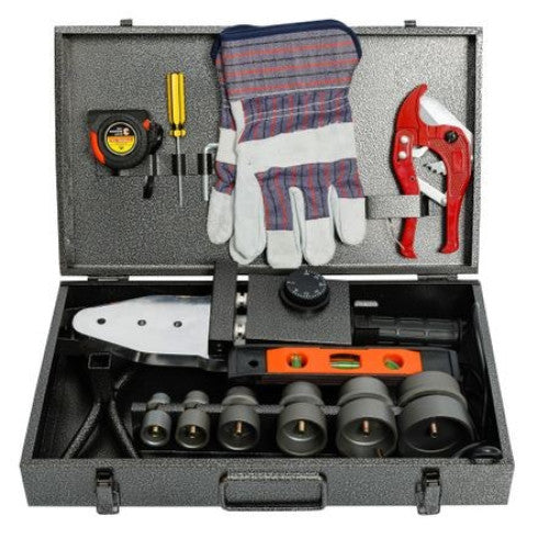 Trusa sudura teava PPR 1500W cu 6 bacuri, accesorii multiple incluse, cutie tabla rezistenta