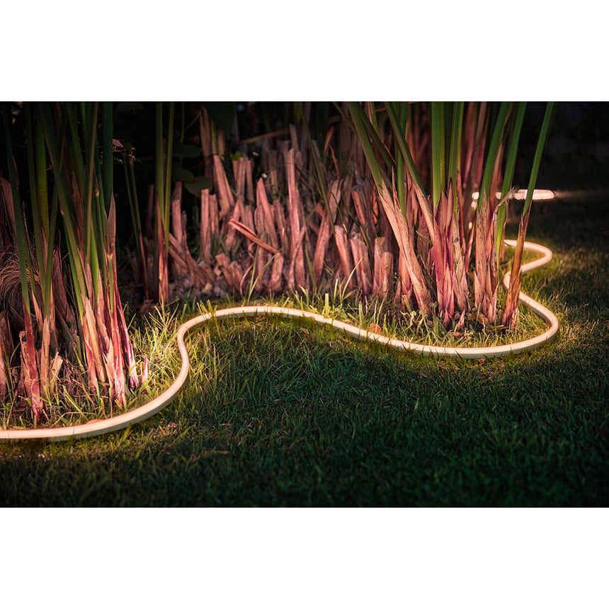 Banda LED RGBW pentru exterior Philips Hue, ZigBee, 19W, IP67, lumina alba si colorata, 2m, Silicon