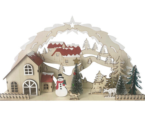 Arc Decorativ Om De Zapada Lafiora Lemn 40x27, 5 Cm Alb Cald