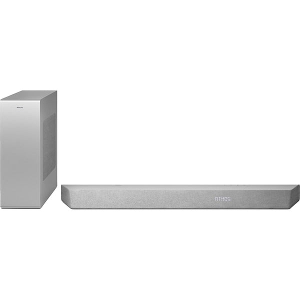 Soundbar Philips TAB8507/10, 3.1ch, 300W, Dolby Atmos, Subwoofer Wireless, Argintiu