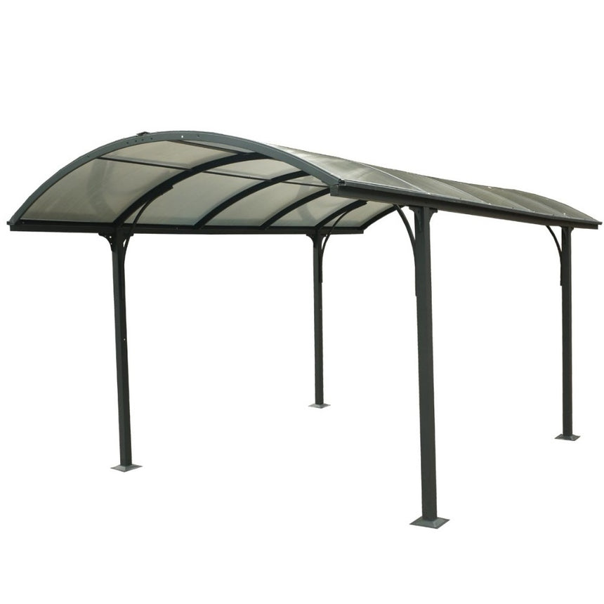 Copertina Auto Carport Arcadia, Hobby Metal, Aluminiu/Policarbonat, Gri antracit, 485x302x250 cm