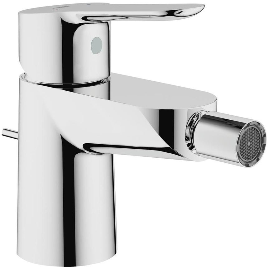 Baterie bideu Grohe BauEdge 23331000, 3/8'', monocomanda, cartus ceramic, evacuare cu tija, marimea S, Crom
