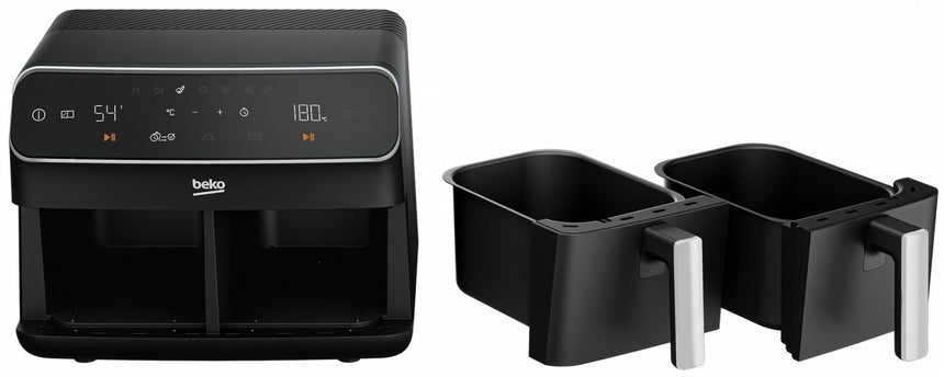 Friteuza cu Aer Cald Dubla BEKO FRL5388B, 0.5kg, 8.5l, 2400W, Negru-Argintiu