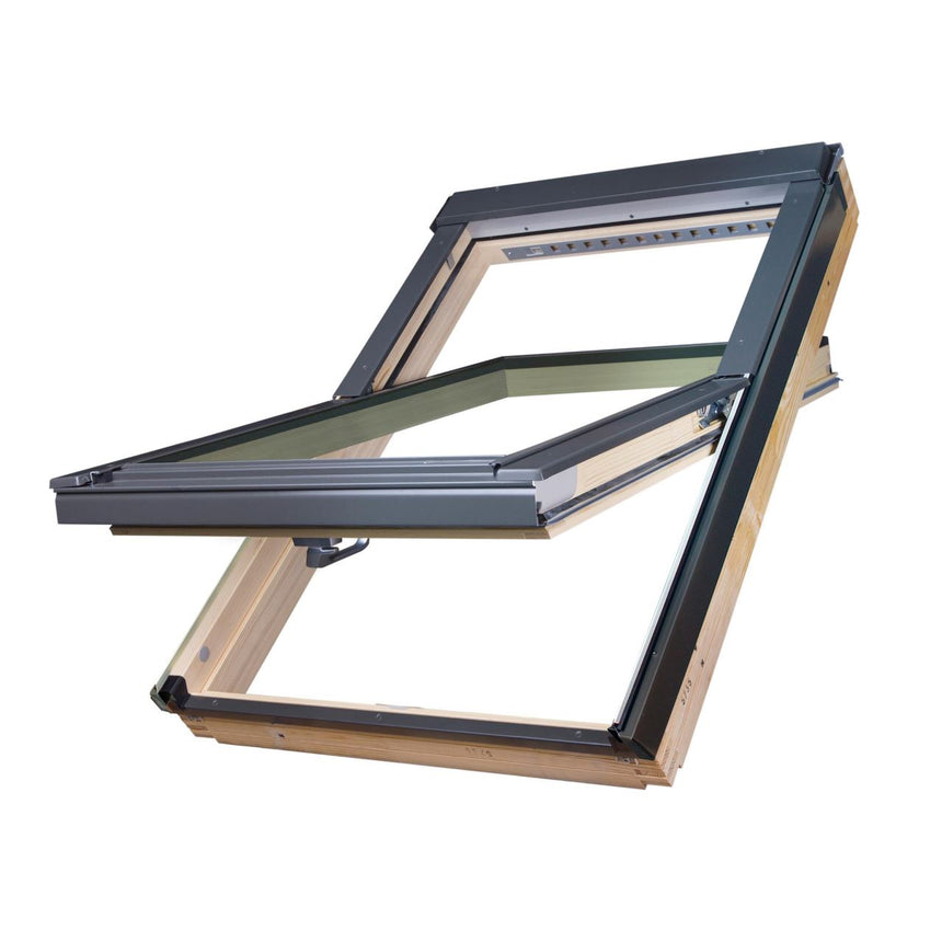 Fereastra de mansarda cu articulare mediana FTP-V U4, include rama EZV-A-XDP, Fakro - 66x118