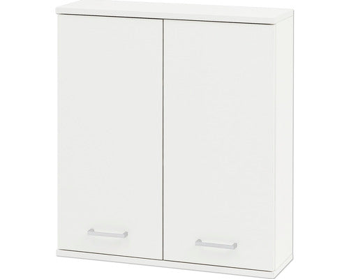 Dulap Baie Suspendat Lorenz O600, 2 Usi, PAL, 70,7x59,8 cm, Alb Perlat