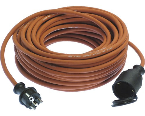 Prelungitor Electric 20m 3500w Rosu, Cablu Cauciuc Natural, Pentru Exterior Ip44