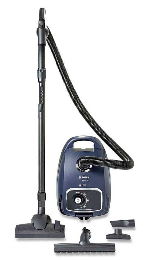 Aspirator cu sac Bosch Serie 6 BGB6X300, capacitate sac 4 L, 600 W, fabricat in Germania, Albastru