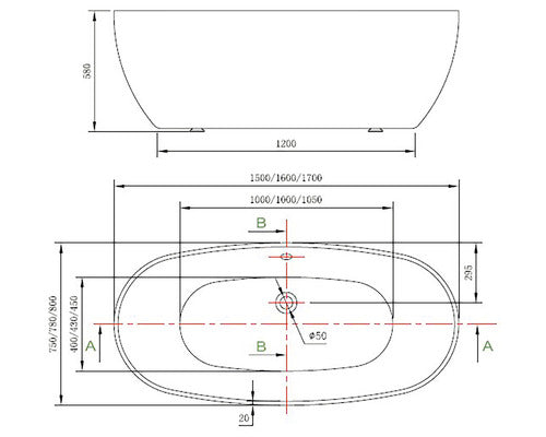 Cada Baie Ovala Freestanding Egg, Acril, 170x80 cm, 350 l, Alb