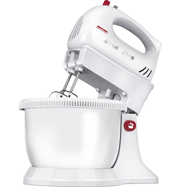 Mixer cu bol MPM MMR-16Z, rotativ, 750W, 3.4l, 5 trepte de viteza, functie TURBO, alb