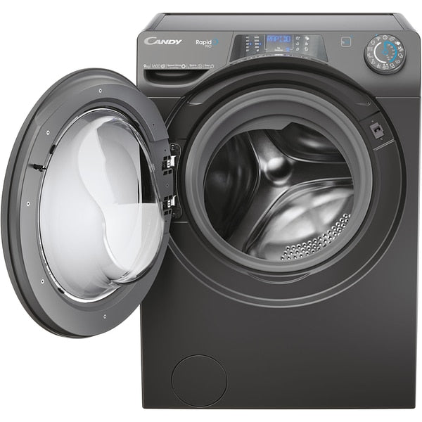 Masina de spalat rufe Candy RP 696BWMRR/1-S, clasa A, 9 kg, 1600 rpm, Motor Inverter, Steam, Mix Power Systems, Conectivitate WiFi/ hOn app, antracit